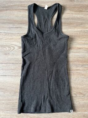TNA Women's Charcoal Ribbed Racerback Tank